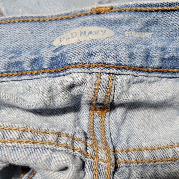 Old Navy Straight Jeans Mens Size 34 X 34 Mid Rise Light Wash Denim Pants - Picture 4 of 5